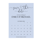 Calendar Save the Date Cards - Blue