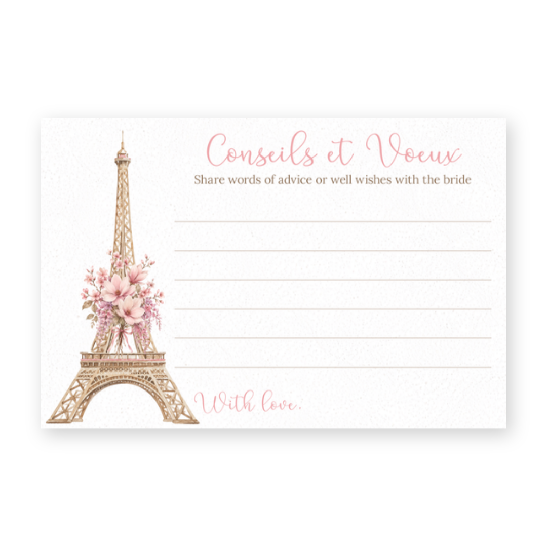 Paris Love Story Advice Card