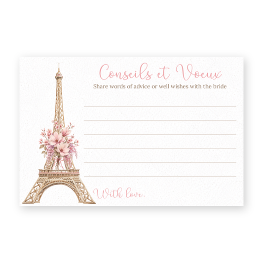 Paris Love Story Advice Card