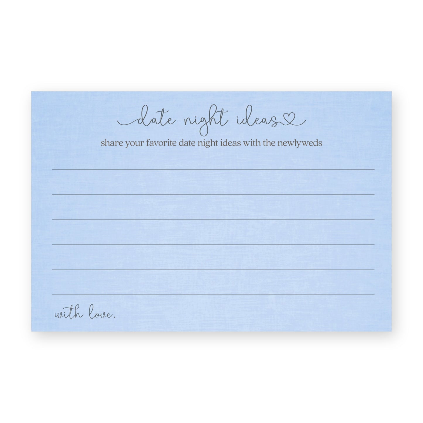 Something Blue Bridal Gown Date Night Card