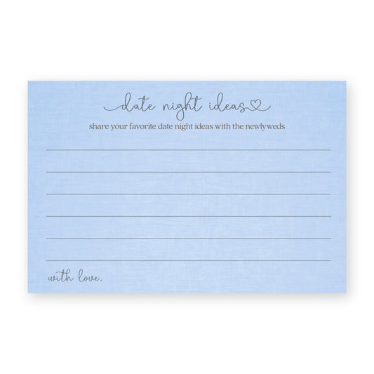 Something Blue Bridal Gown Date Night Card