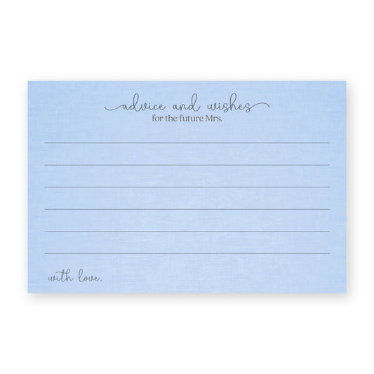 Something Blue Bridal Gown Advice Card