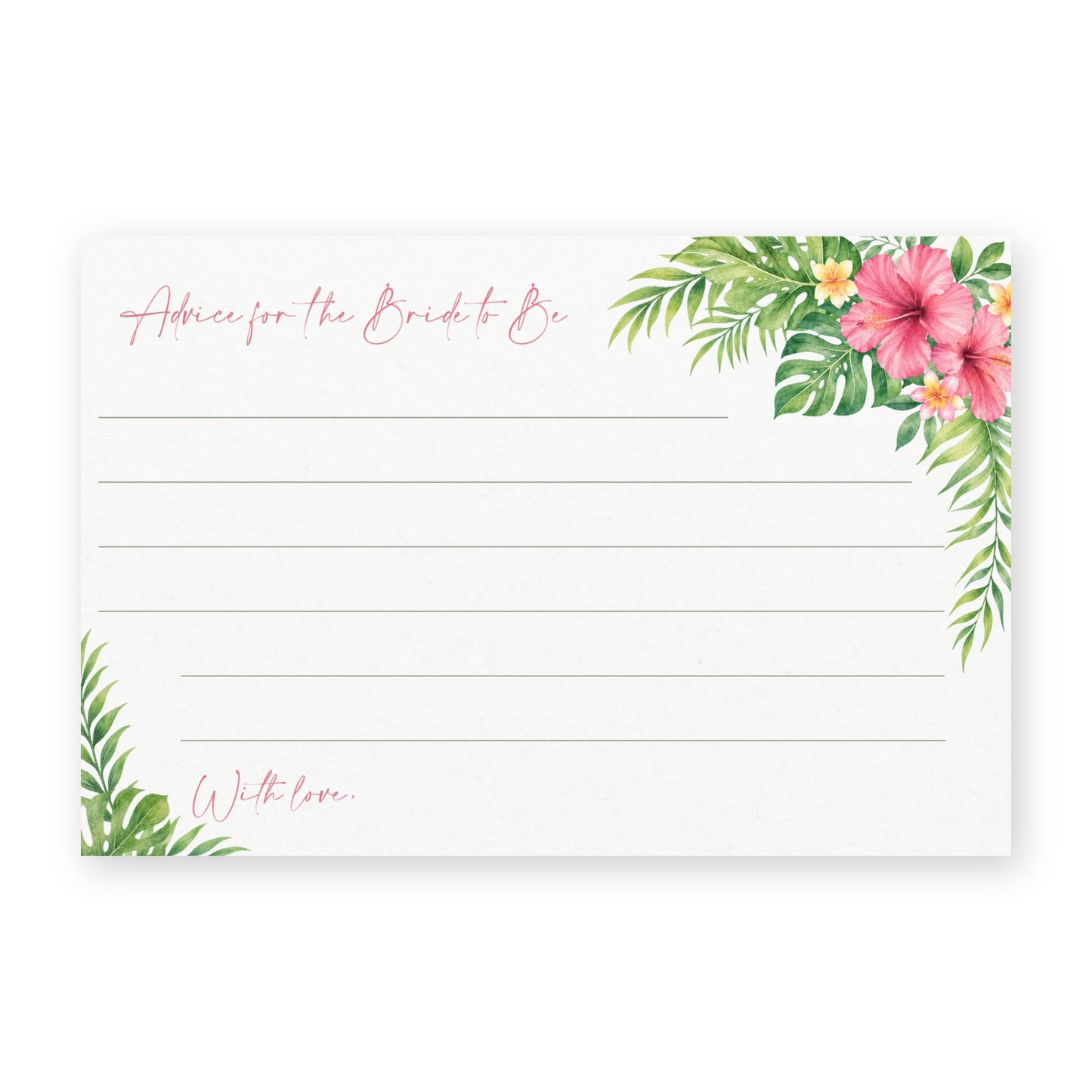 Tropical Bridal Shower Advice Cards