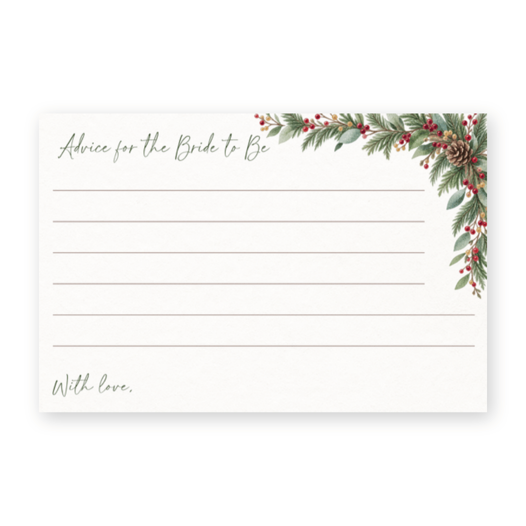 Winter Wonderland Bridal Shower Advice Cards