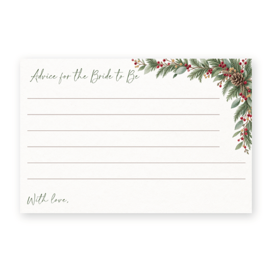 Winter Wonderland Bridal Shower Advice Cards