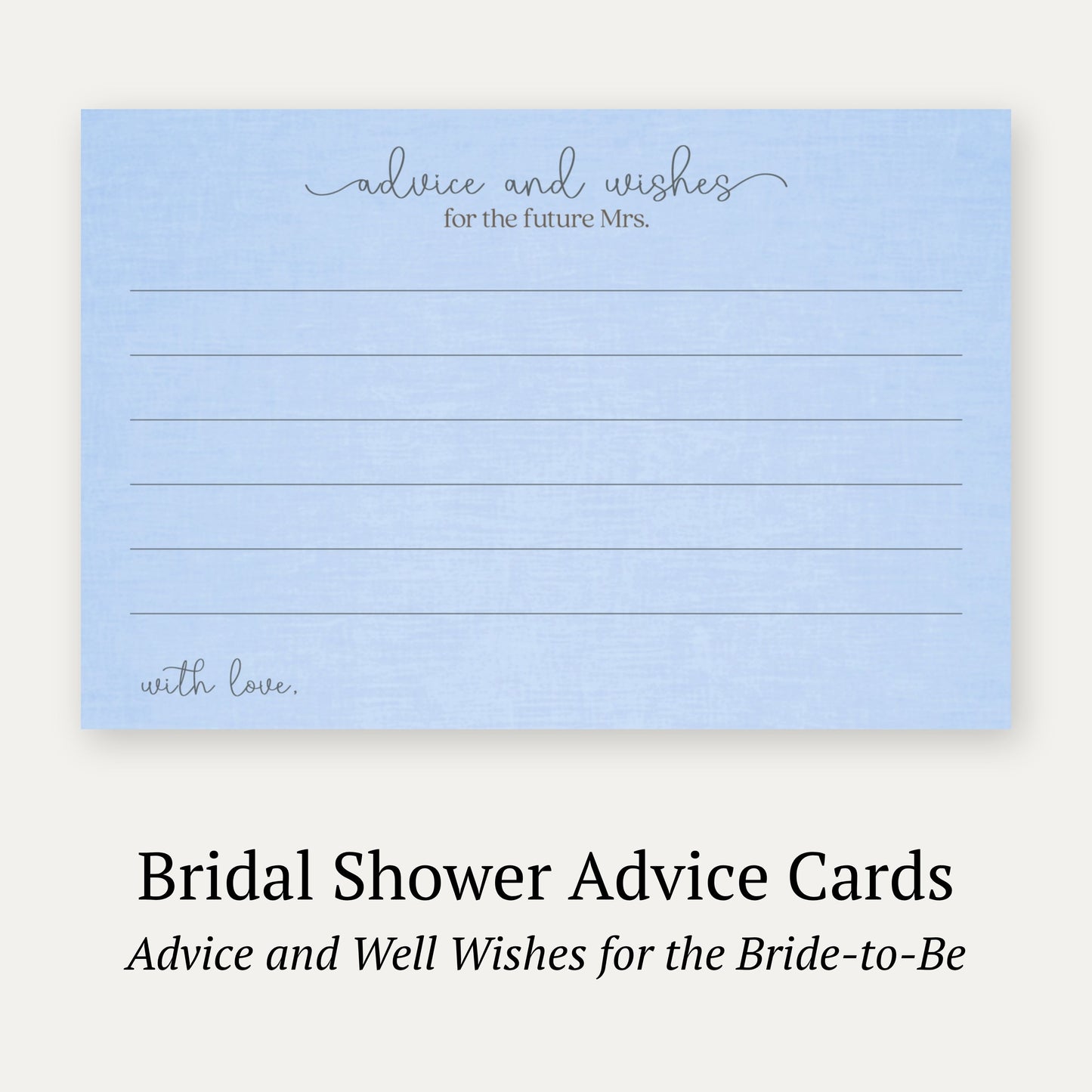 Something Blue Bridal Gown Advice Card