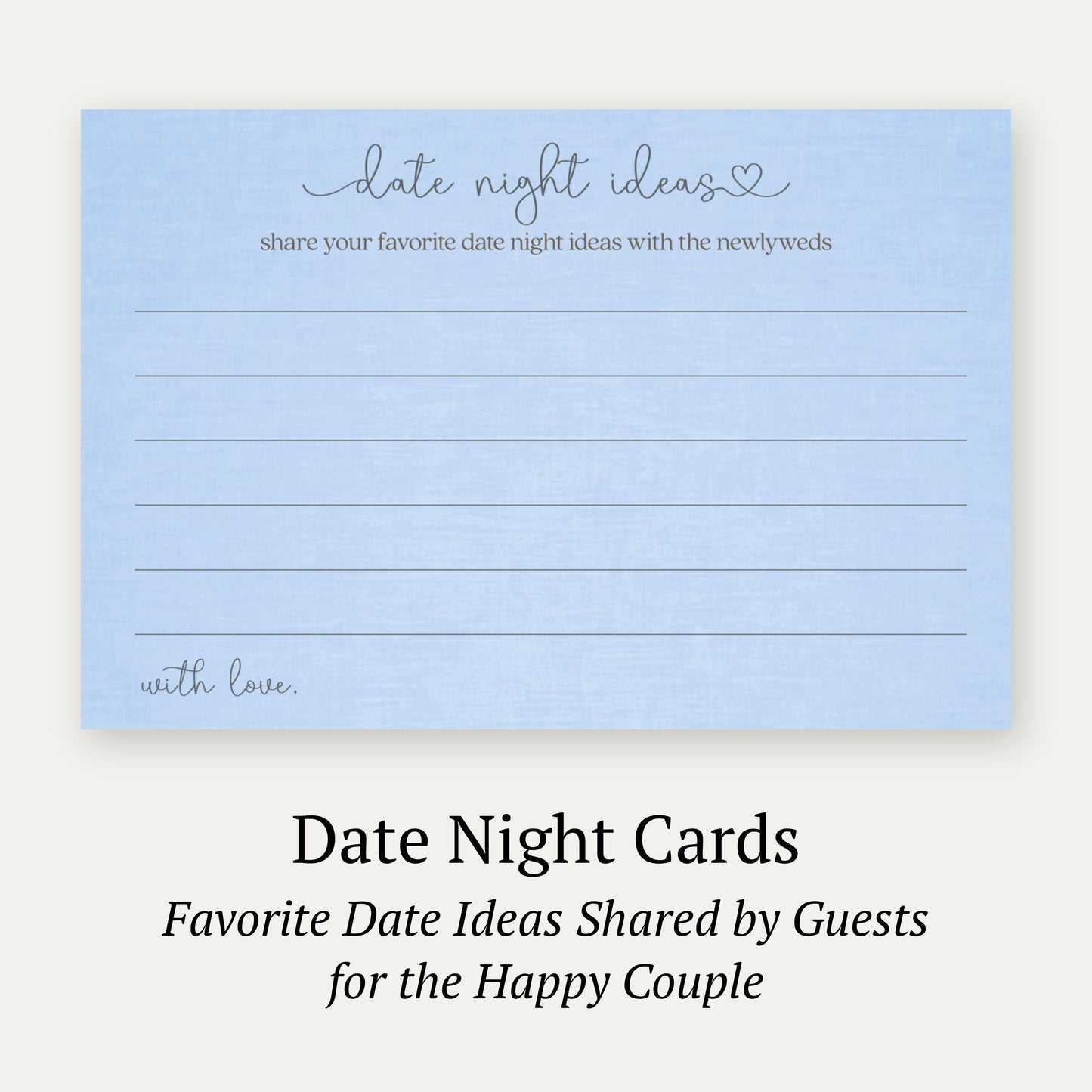 Something Blue Bridal Gown Date Night Card