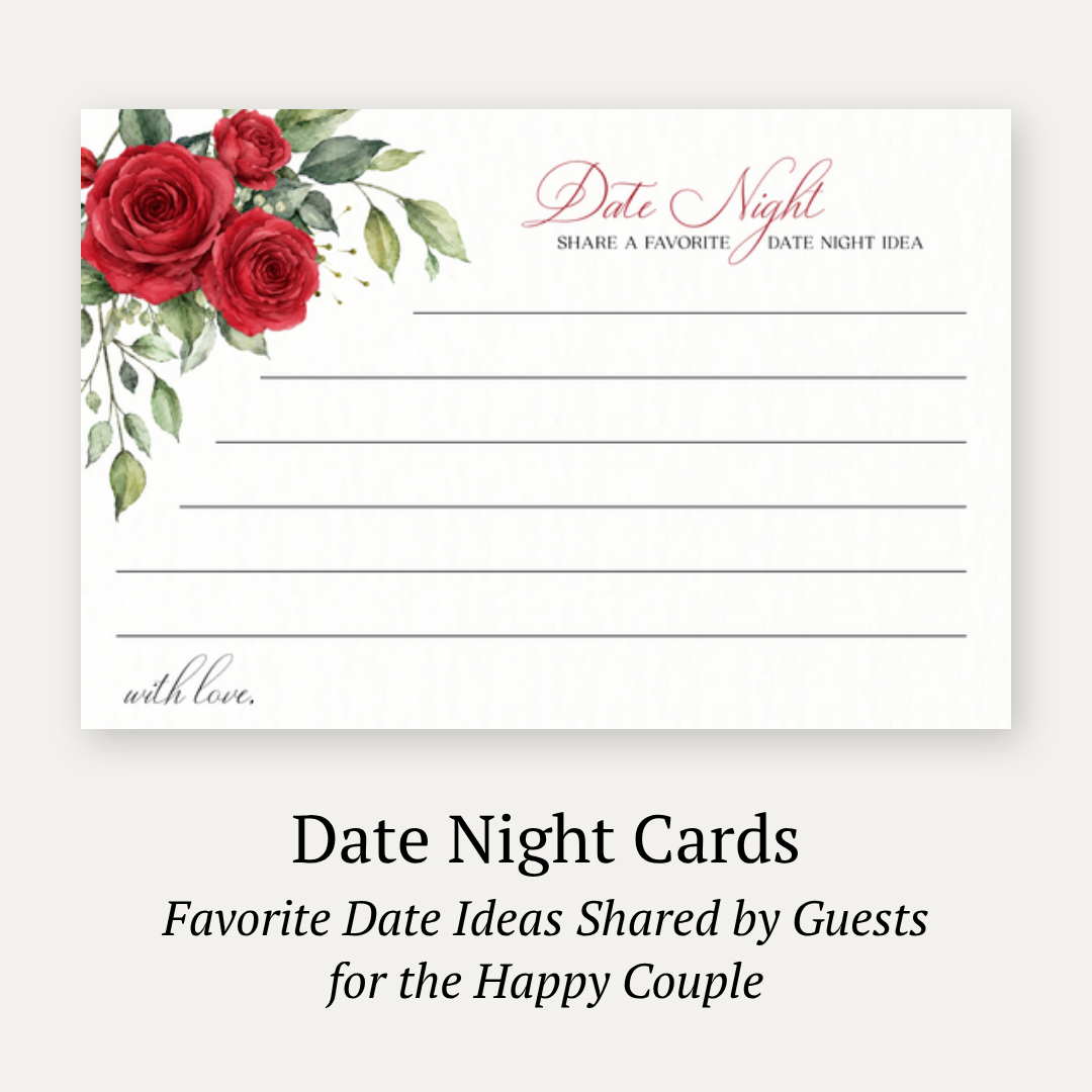Rose Bridal Shower Date Night Card