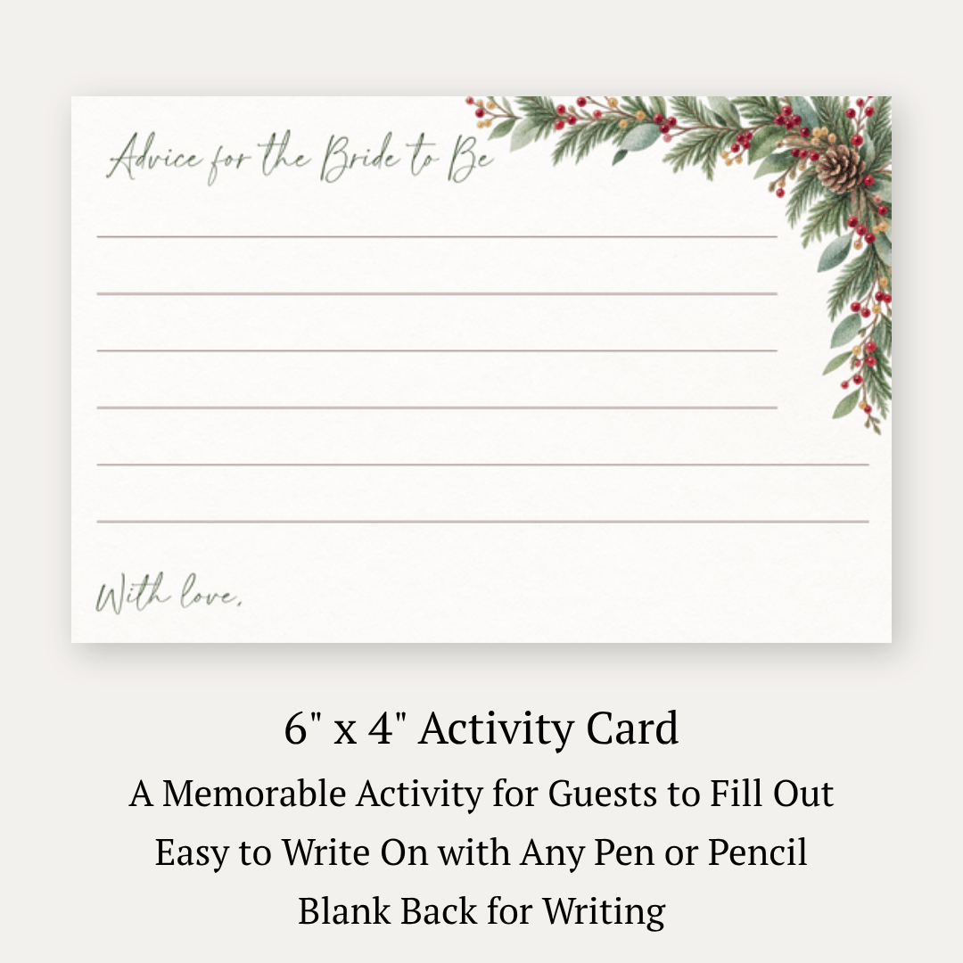 Winter Wonderland Bridal Shower Advice Cards