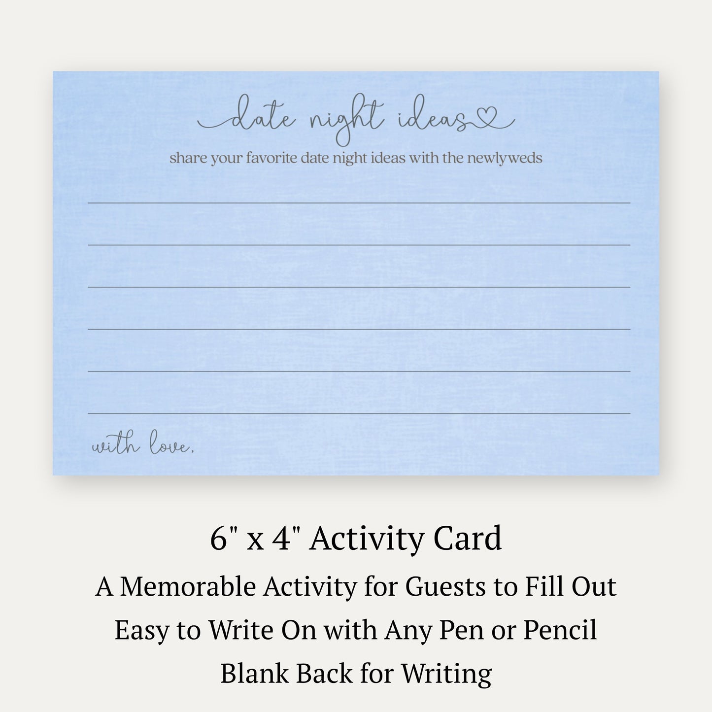 Something Blue Bridal Gown Date Night Card