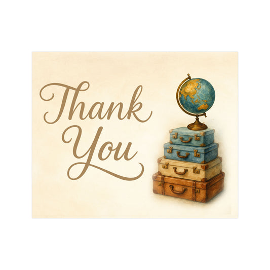 Adventure Awaits Thank You Cards - Travelling from Miss to Mrs.