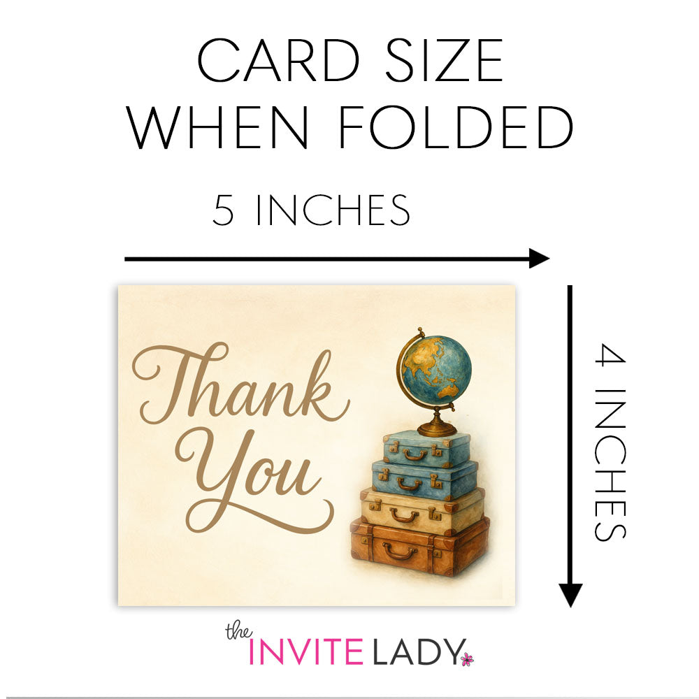 Adventure Awaits Thank You Cards - Travelling from Miss to Mrs.