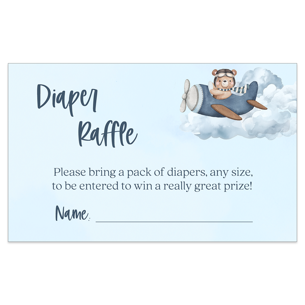 Airplane Diaper Raffle Ticket – The Invite Lady