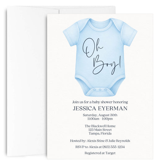 Oh Boy! Baby Shower Invitation