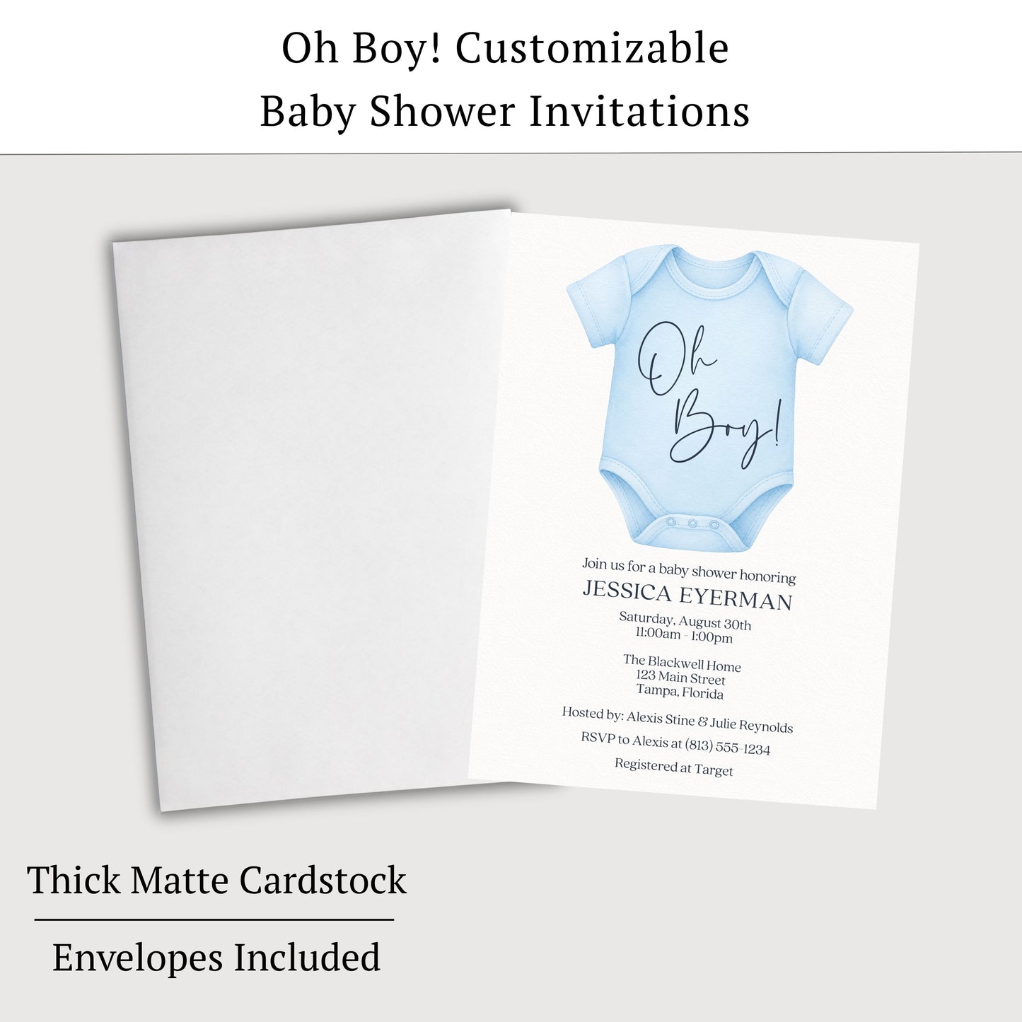 Oh Boy! Baby Shower Invitation