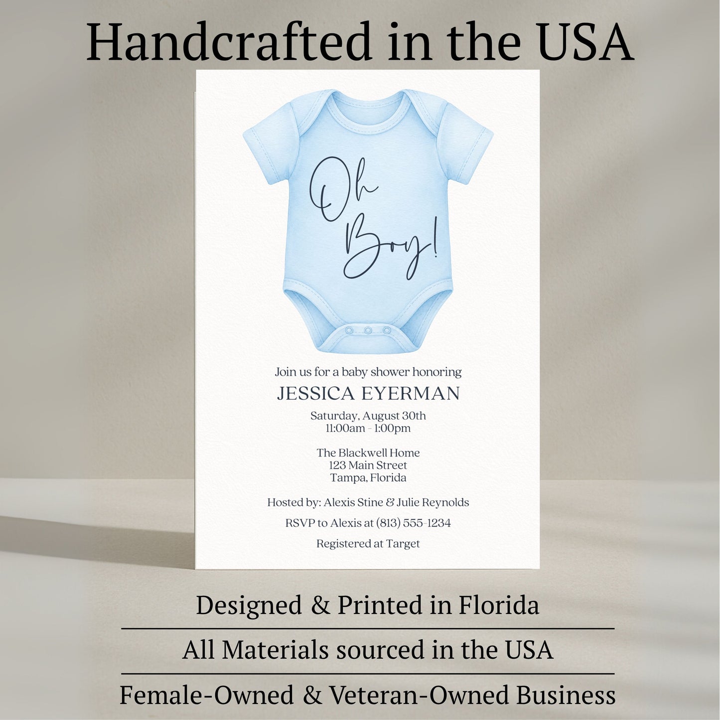 Oh Boy! Baby Shower Invitation