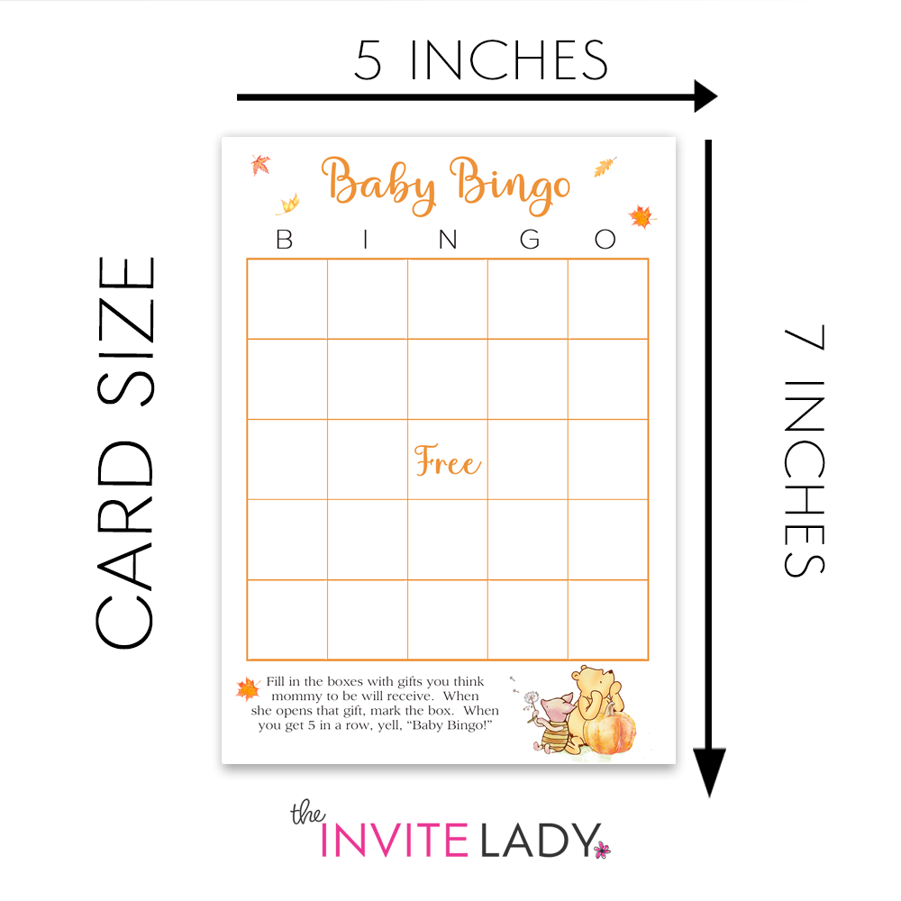 Autumn Winnie Bingo Card