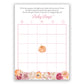 Floral Pumpkin BINGO Card