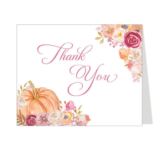 Floral Pumpkin Thank You Card