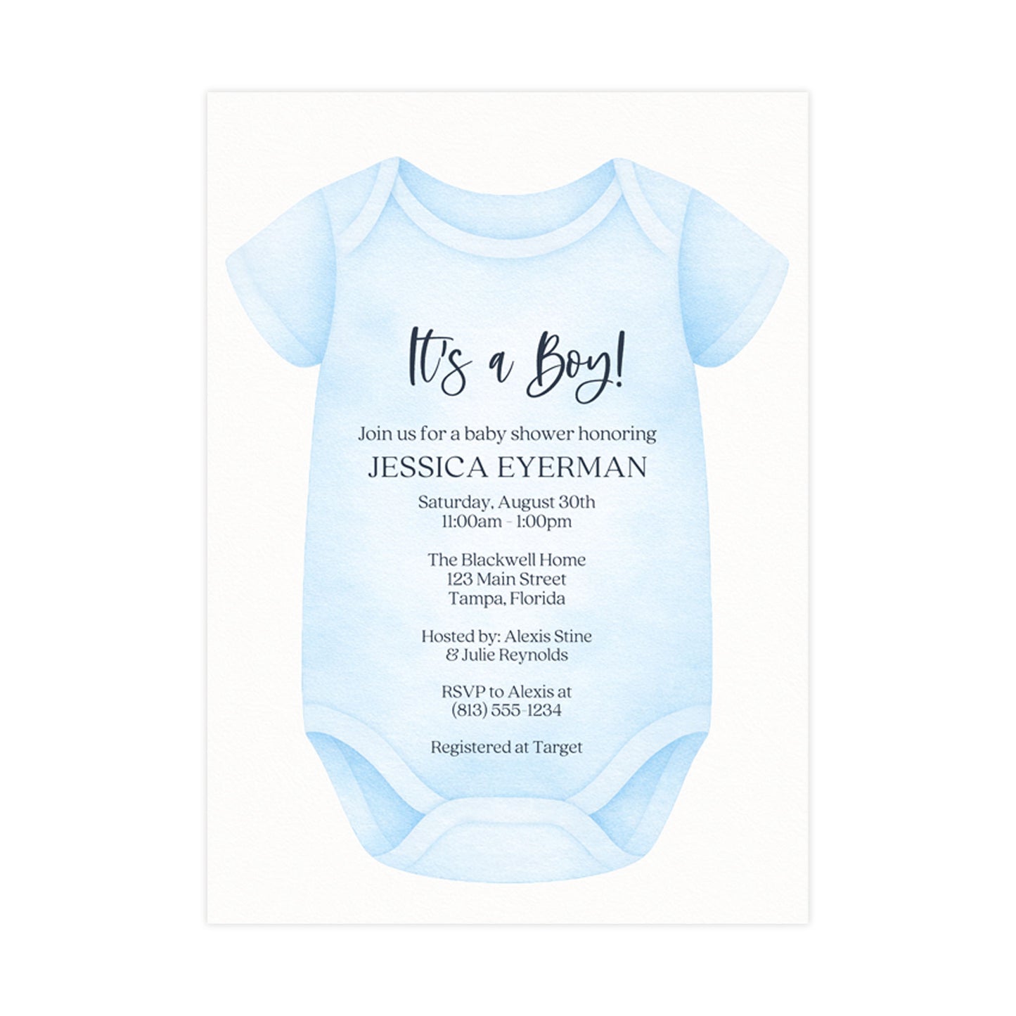 Bodysuit Baby Shower Invitation