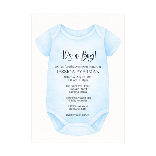 Bodysuit Baby Shower Invitation