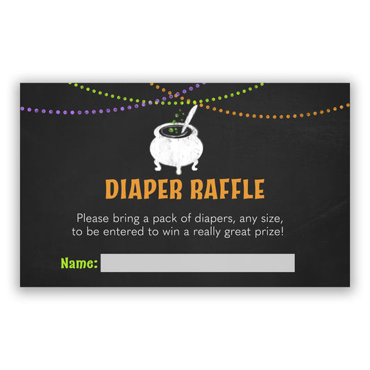 A Baby is Brewing Diaper Raffle Ticket, Halloween Baby Shower