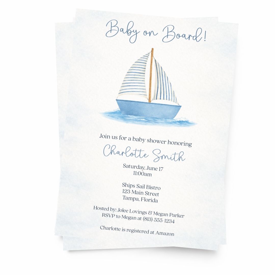 Baby on Board Baby Shower Invitation