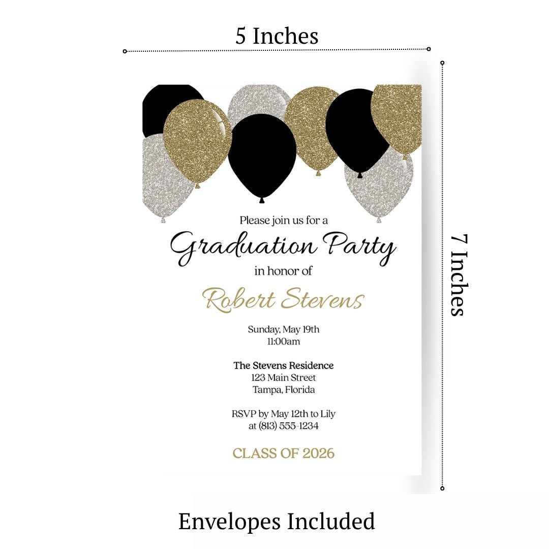 Balloon Graduation Invitation
