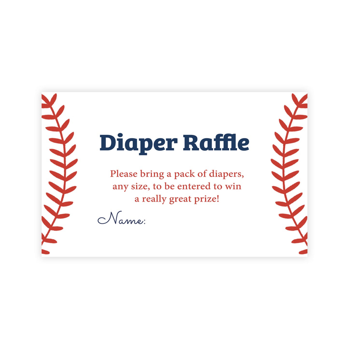 Baseball Diaper Raffle Tickets