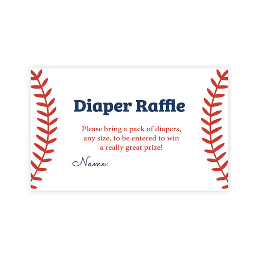 Baseball Diaper Raffle Tickets