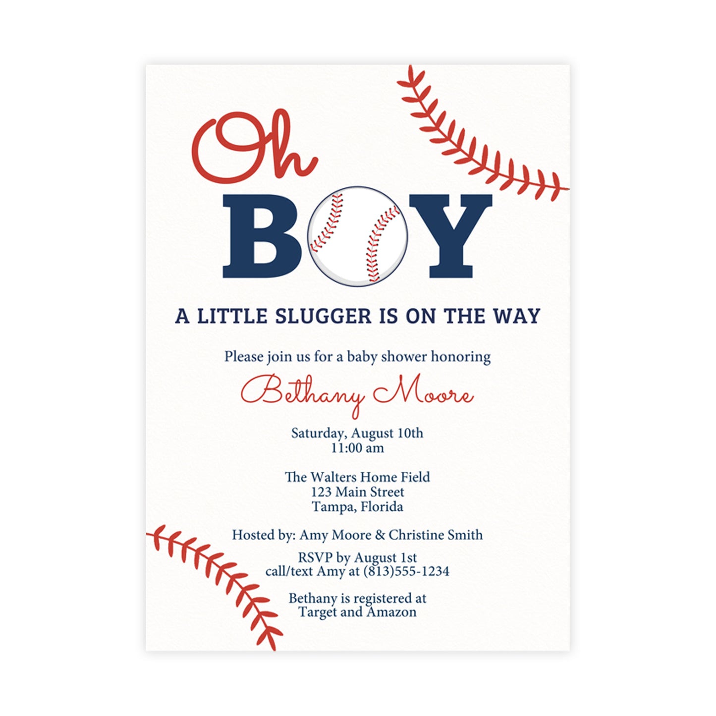 Baseball Baby Shower Invitation