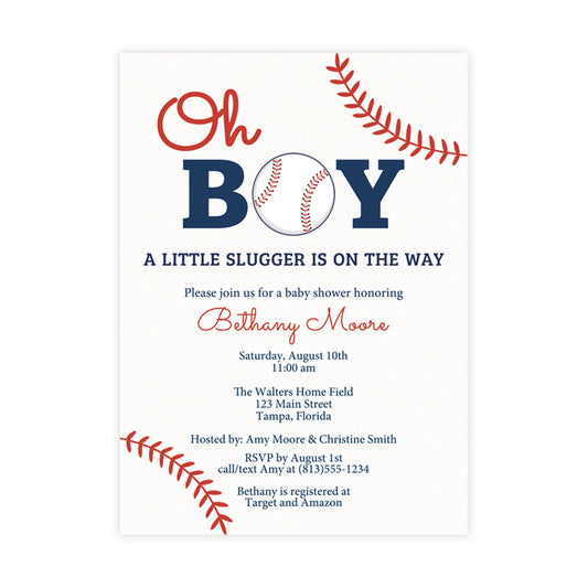 Baseball Baby Shower Invitation