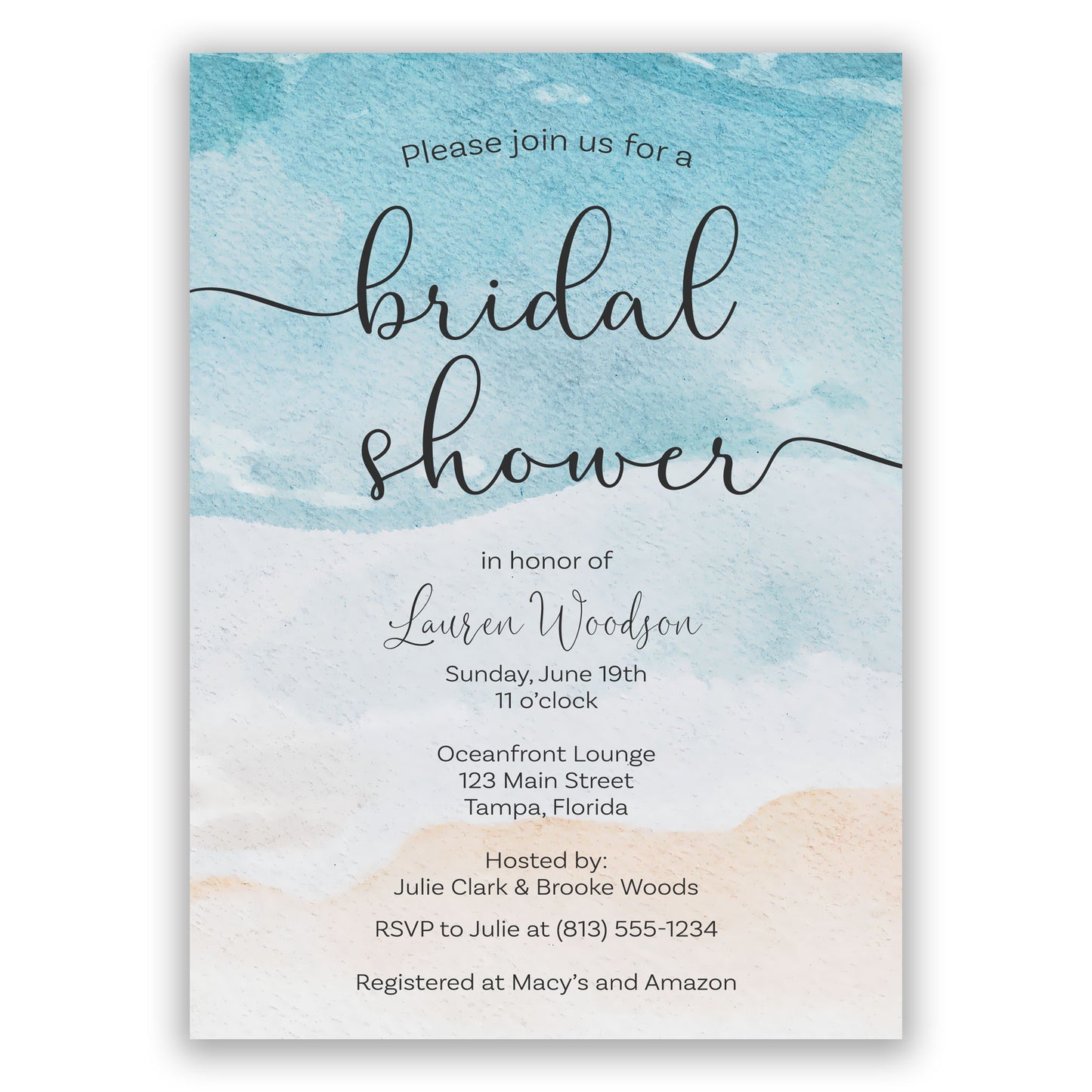 Beach Bridal Shower Invitation