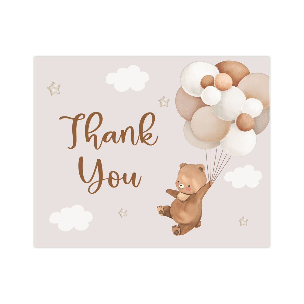 Bearly Wait Teddy Bear Baby Shower Thank You Cards