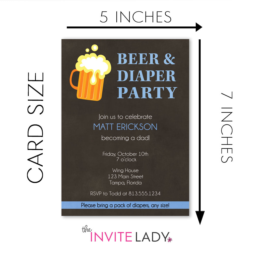 Beer and Diaper Party Invitation