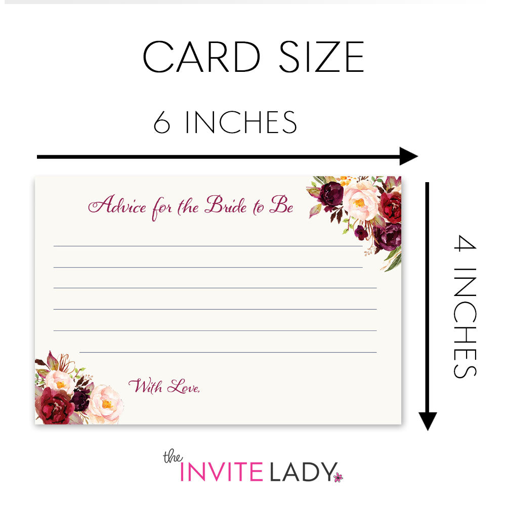 Burgundy Blooms Advice for the Bride Card