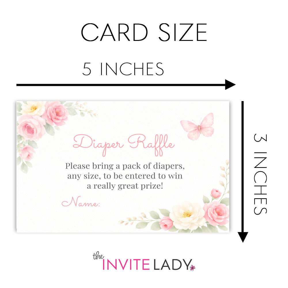 Butterfly Diaper Raffle Ticket
