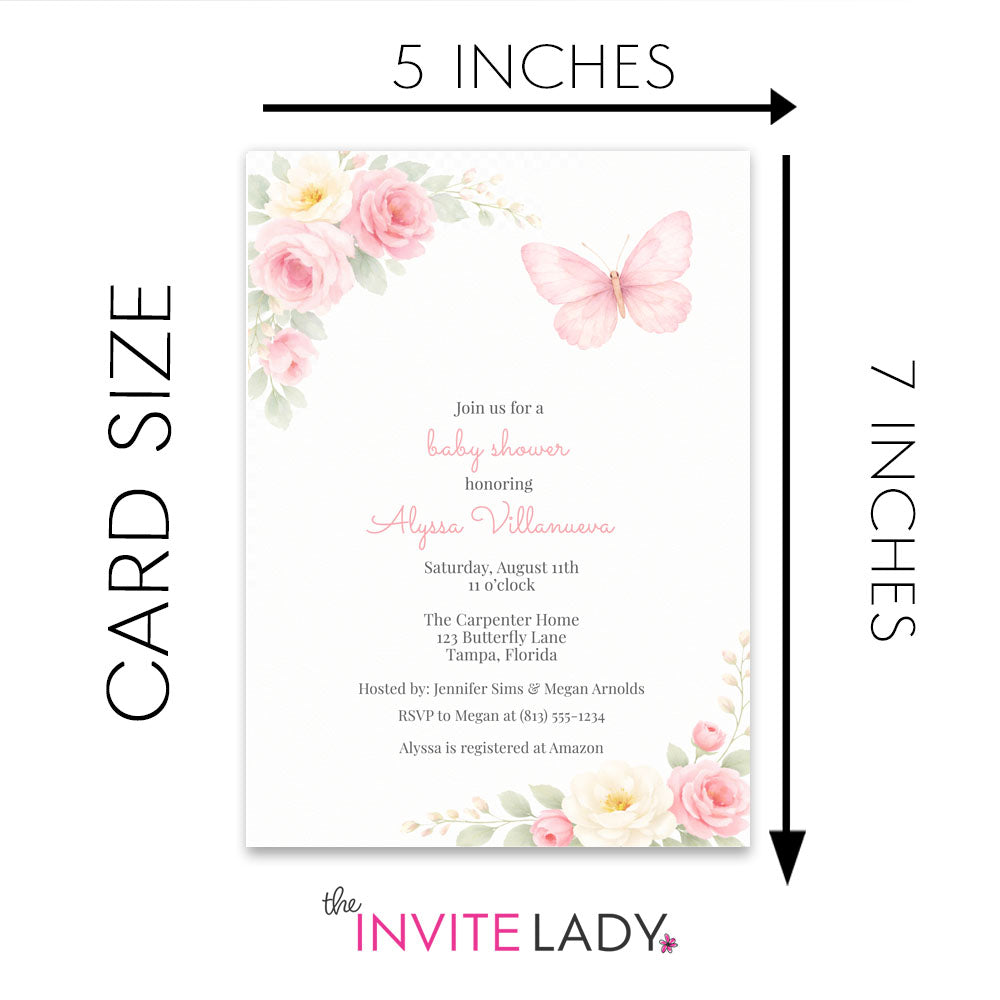 Butterfly Baby Shower Invitation