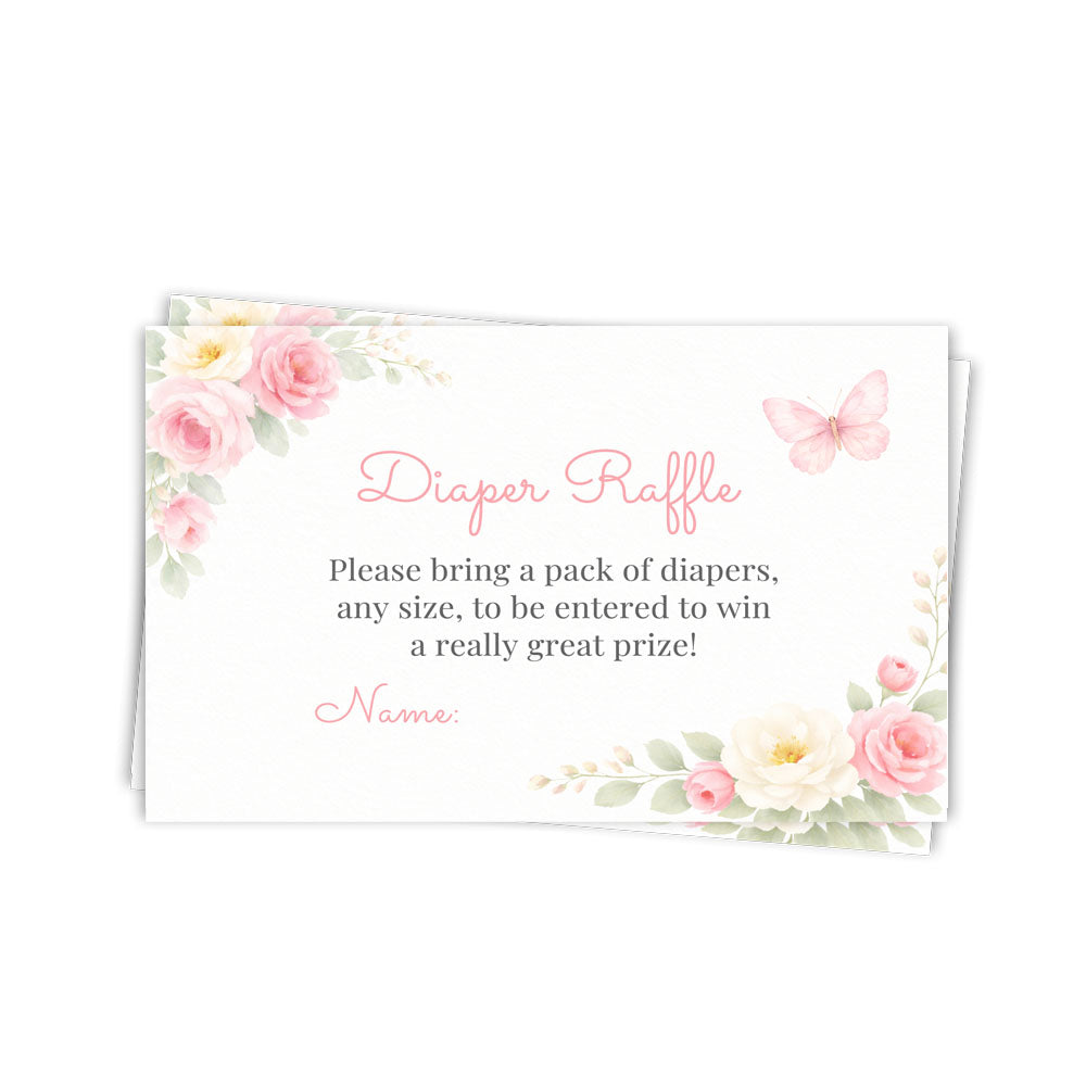 Butterfly Diaper Raffle Ticket
