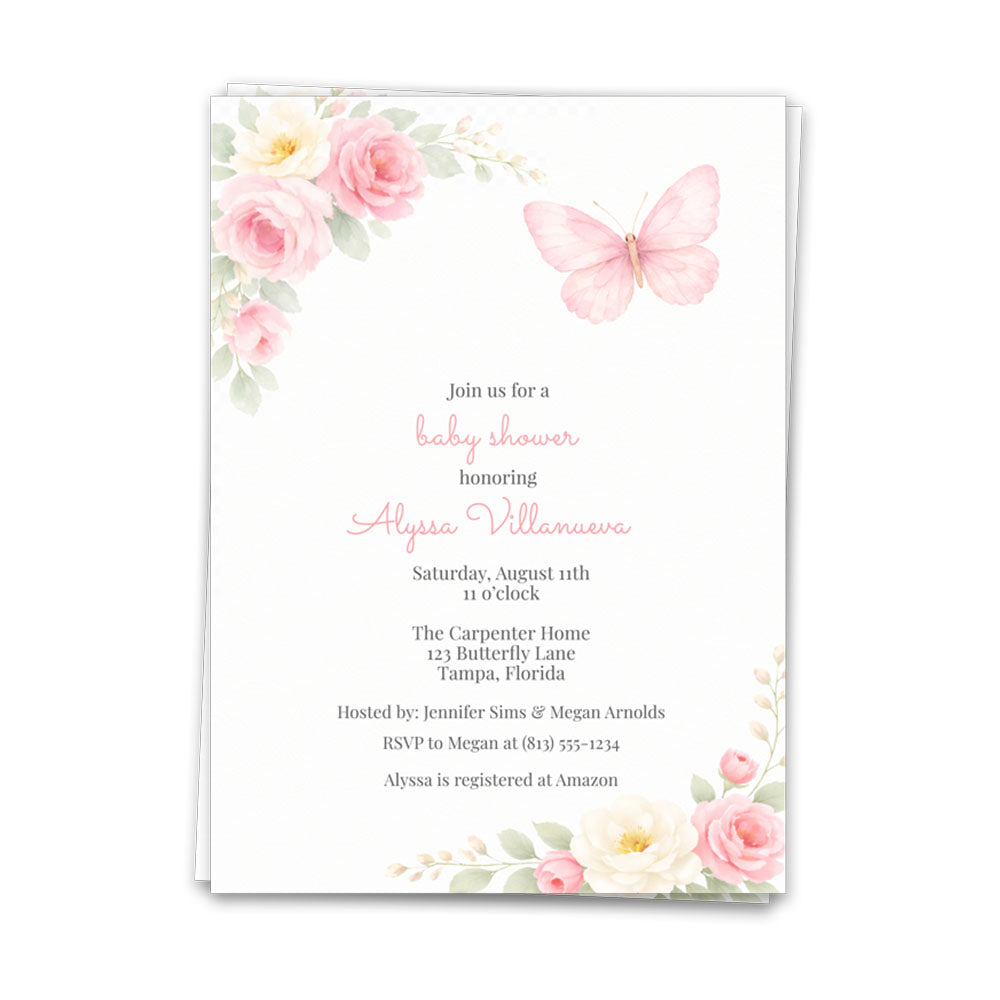 Butterfly Baby Shower Invitation