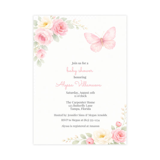 Butterfly Baby Shower Invitation