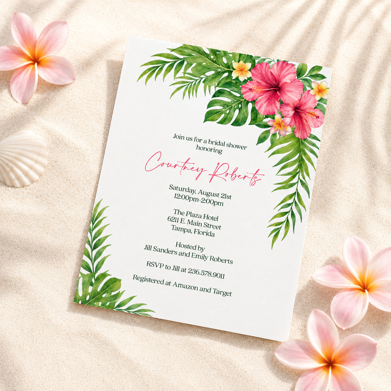 Tropical Bridal Shower Invitation