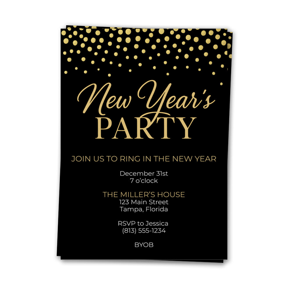 New Year's Eve Confetti Invitation