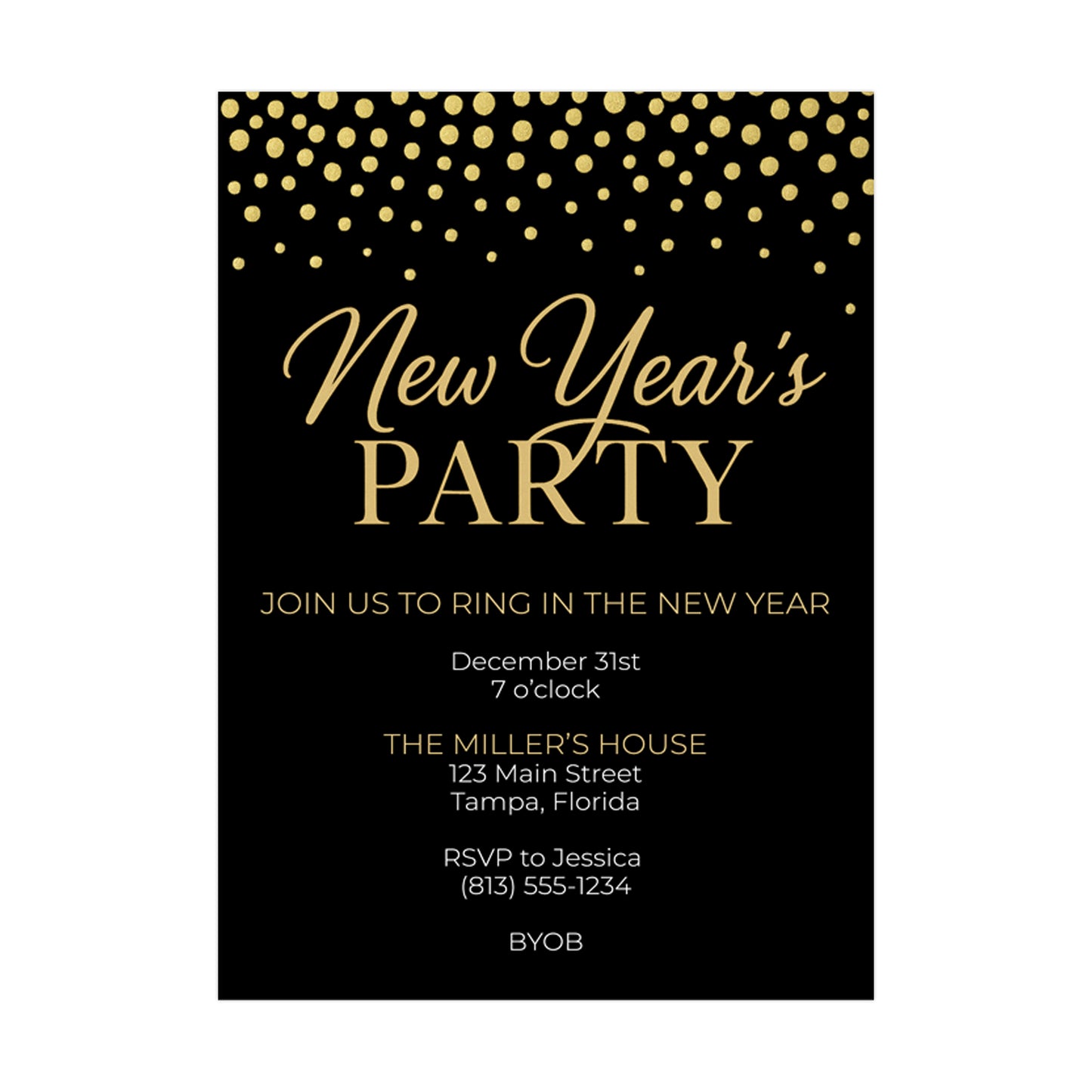 New Year's Eve Confetti Invitation