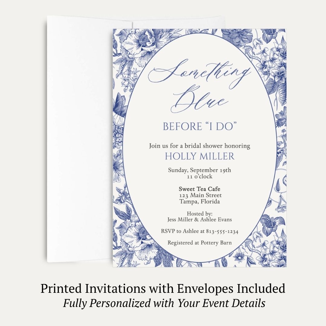 Something Blue Bridal Shower Invitation