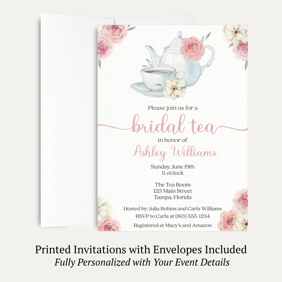 Watercolor Bridal Tea Bridal Shower Invitation