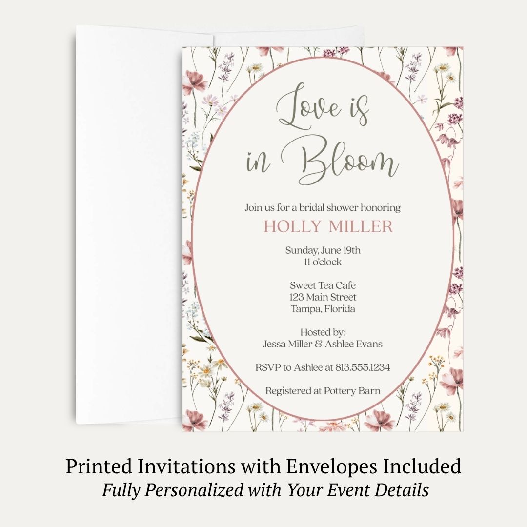 Vintage Love is in Bloom Bridal Shower Invitation