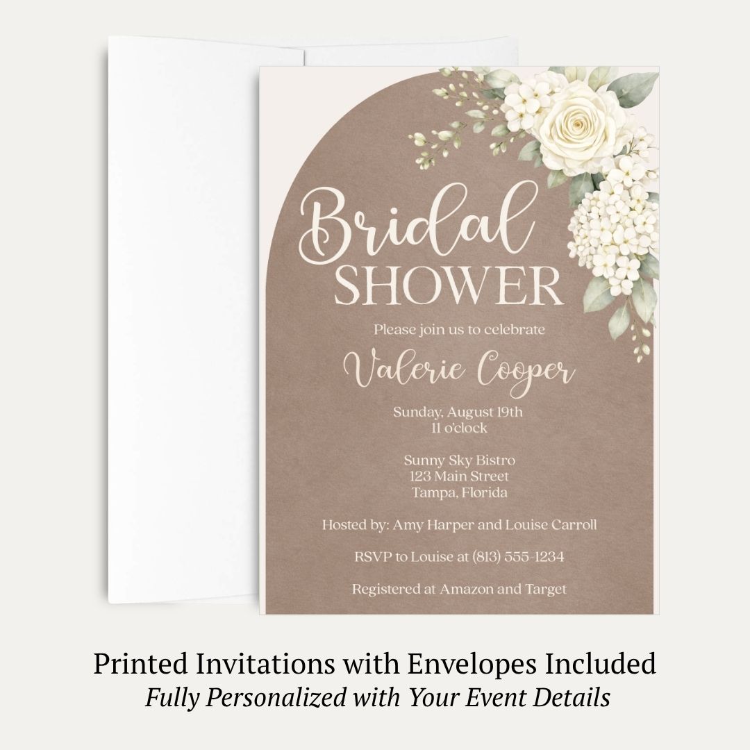 Boho Arch Bridal Shower Invitation