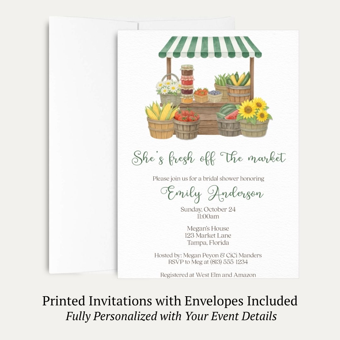 She's Fresh off the Market Bridal Shower Invitation