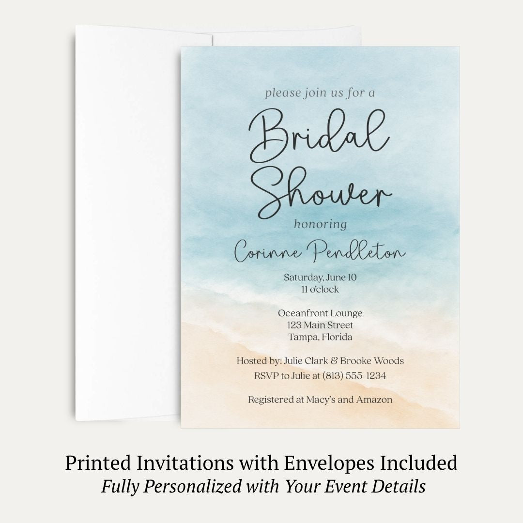Painted Beach Bridal Shower Invitation